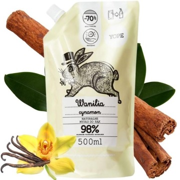 YOPE MYDŁO DO RĄK WANILIA CYNAMON REFILL 500ml