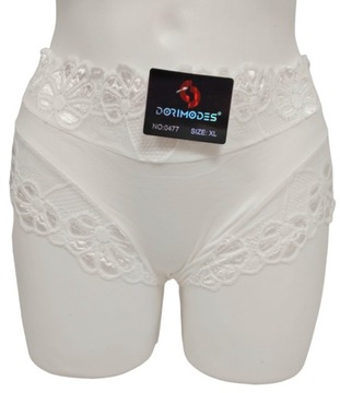 WYSOKIE FIGI DAMSKIE Dorimodes BAWEŁNA z KORONKĄ XXXL DUŻE ROZMIARY