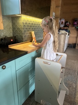 KITCHEN HELPER кухонный помощник для детей, 3 ступеньки, ПРОСТОЙ БЕЛЫЙ