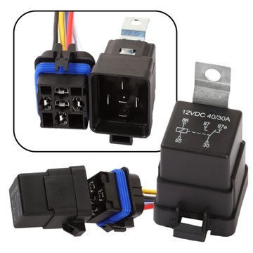 ЖГУТ РЕЛЕ ГЕРМЕТИЧНЫЙ ОСНОВАНИЕ 5-КОНТАКТНАЯ РОЗЕТКА 3 ШТ. 12 В 40 А