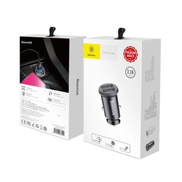Автомобильное зарядное устройство Baseus Grain Fast, 2 порта USB 3.1A, 12 или 24 В