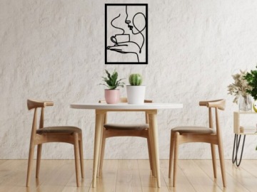 Красивая Ажурная Настенная Картина Женщина Кофе 3D Панно