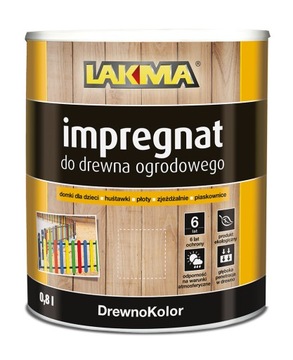 LAKMA Impregnat do Drewna Ogrodowego Płotów Ławek Piaskownic Ochronny 0,8L