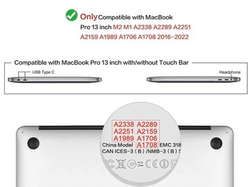 Etui do Macbook PRO 13 M1 A2338 A2289 A1989 A1706