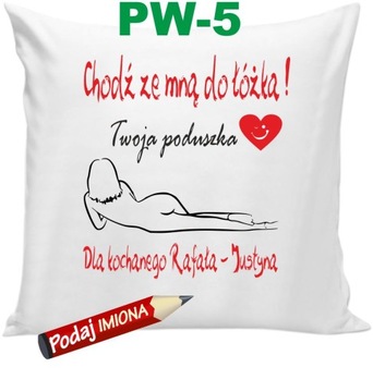 Poduszka na Walentynki ona on mąż żona love + Imię imiona WZORY
