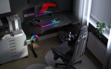 HUZARO черный регулируемый игровой стол 120x60 см + настольная подставка