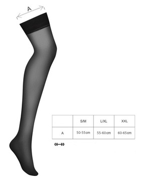 Pończochy - Obsessive S800 Stockings Black S/M