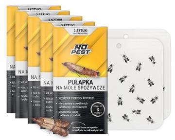 SILNA PUŁAPKA LEPOWA ŚRODEK LEP NA MOLE SPOŻYWCZE KUCHENNE (10 SZT) NO PEST