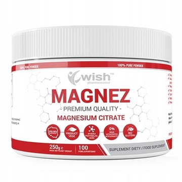 WISH Magnez w Proszku Cytrynian Magnezu 250g