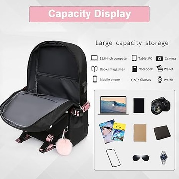 ШКОЛЬНЫЙ РЮКЗАК ШКОЛЬНЫЙ РЮКЗАК СТИЧ USB ВЫКРОЙКИ А4 БОЛЬШОЙ USB + КУЛОН Новый