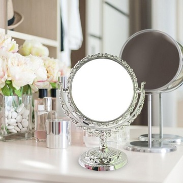 Настольное зеркало для макияжа, вращающееся на 360 градусов, овальное, в винтажном стиле.