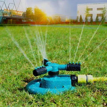 СПРИНКЕР ДЛЯ ПОЛИВА САДОВЫЙ, ВРАЩАЮЩИЙСЯ, 3-РУЧНОЙ, РЕГУЛИРУЕМЫЙ НА ШТАТИВЕ