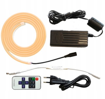 ZESTAW Neon FLEX LED 6m ŚCIEMNIACZ PILOT B.CIEPŁY