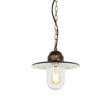 Wiejska lampa wisząca zewnętrzna antyczne złoto