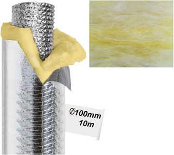 RURA IZOLOWANA PRZEWÓD TERMOFLEX OPP 100mm/10m 80° KANAŁ SPIRO ELASTYCZNY