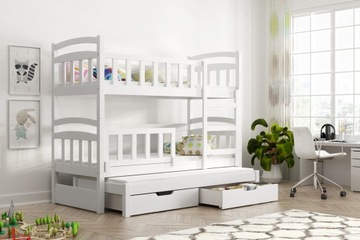Кровать двухъярусная для троих детей DAWID MAXI 200x90 + матрацы