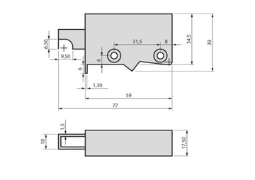 УНИВЕРСАЛЬНЫЙ УЗКИЙ КУЛОН НА НОС 13036 БЕЛЫЙ