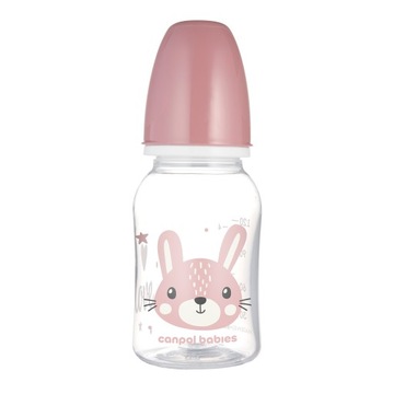 Canpol babies Butelka standardowa wąska 120ml CUTE ANIMALS 0m+