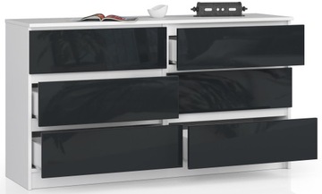 БЕЛЫЙ ГРАФИТОВЫЙ ШКАФ, ГЛЯНЦЕВАЯ МЕБЕЛЬ С ЯЩИКАМИ