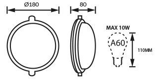 PLAFON LED LAMPA SUFITOWA ZEWNĘTRZNA GARAZOWA CZARNA 1xE27 IP65