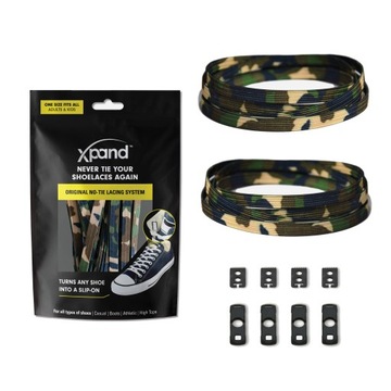 Sznurówki bez wiązania elastyczne do butów Xpand No-Tie Green Camo
