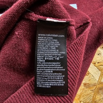 Sweter z Wełną CALVIN KLEIN PREMIUM WOOL BLEND Nowy Model Casual M