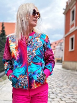 Bomberka FloModo 2XL/3XL kolorowa oryginalna bluza kurtka bawełna Rozkwit
