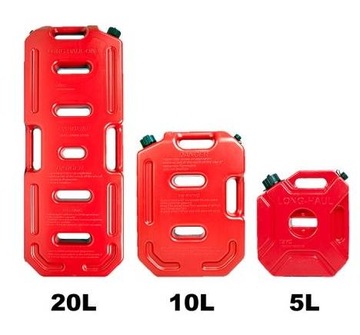 Kanister 5L z lejkiem do quada ATV 30x12x26 cm + mocowanie i zamek na klucz