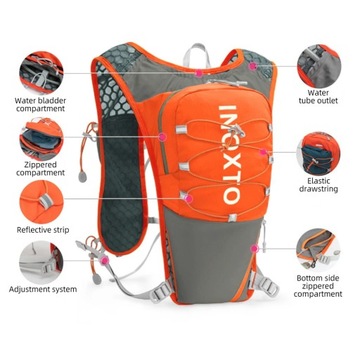 Синий нейлоновый рюкзак для гидратации для бега и походов, 5 л