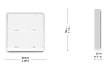 Кнопка сцены на пульте TUYA ZigBee 4 канала 12 СЦЕН