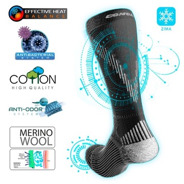 Зимние носки для верховой езды из шерсти мериноса.