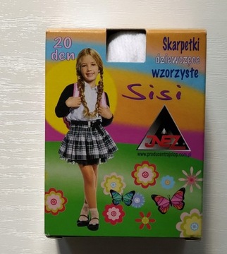 INEZ Skarpetki dziewczęce wzorzyste 20DEN 18-22cm