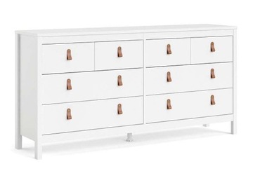 KOMODA skandynawska biały mat 4+4 SZUFLADY do salonu 159 cm x 80 cm MADRID