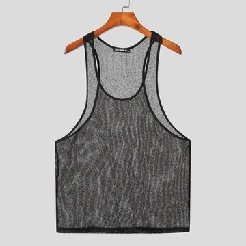 Sexy Stylish Style Tops INCERUN Mens Casual See-th