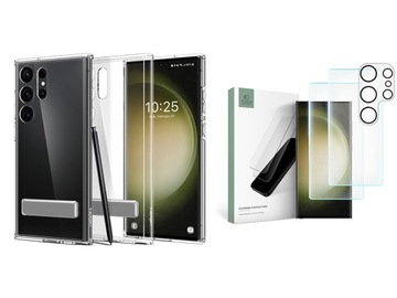 SPIGEN - ETUI CASE DO GALAXY S23 ULTRA + 2 x SZKŁO