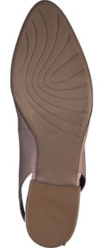 Buty damskie czółenka skórzane płaskie z odkrytą piętą Marco Tozzi 29408 39