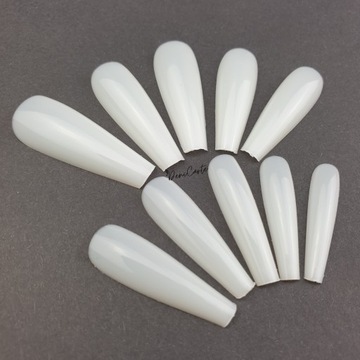 Formy tipsy balerina coffin mleczne 120 szt coffin