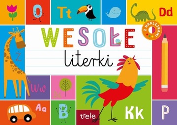 WESOŁE LITERKI od A do Z ELEMANTARZ Z NAKLEJKAMI
