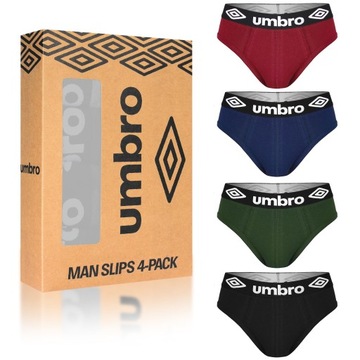 Umbro Slipy Majtki Męskie Bawełniane 4 sztuki Rozmiar L