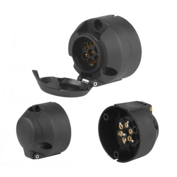 РОЗЕТКА ПРИЦЕПА 7-КОНТАКТНАЯ 12В ПЛАСТИКОВАЯ, ПРОЧНАЯ