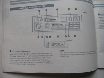 Magnetofon samochodowy kasetowy YAMAHA Instrukcja