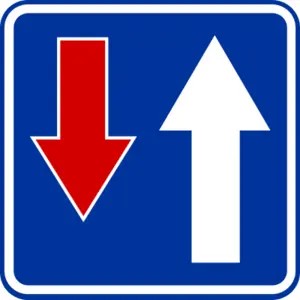 Znak D-5 Pierwszeństwo na zwężonym odcinku - Folia