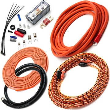 MOCNE KABLE PRZEWODY 20mm2 do WZMACNIACZA TUBY BEZPIECZNIK RCA ZASILANIE