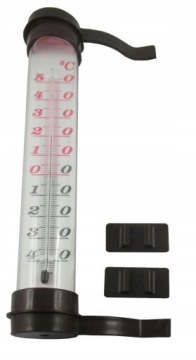 TERMOMETR ZAOKIENNY ZA NA OKNO DOMOWY ZEWNĘTRZNY 19 CM L BRĄZ BRĄZOWY