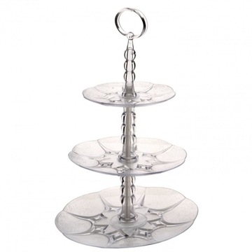 ПИРАМИДА ПРОЗРАЧНАЯ ФРУКТОВАЯ ТАРЕЛКА 26см 3-ЭТАЖНАЯ ПОДСТАВКА