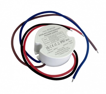 Zasilacz do puszk fi60 2,08A 25W 12V IP67 50x50x22 Pasek Led łazienka Tunel