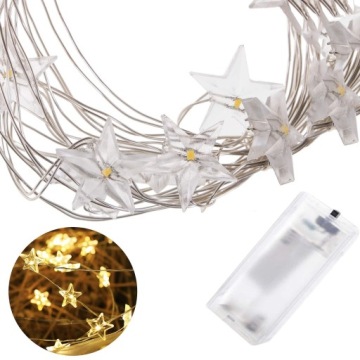 РОЖДЕСТВЕНСКИЕ ОГНИ, ЗВЕЗДЫ, ПРОВОД, 20LED, БАТАРЕИ, 2м