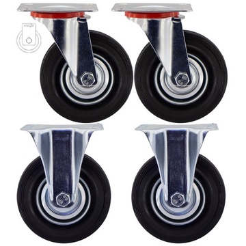 KOMPLET 4 SZT. KÓŁ fi 125 wózek regał 13STGU125