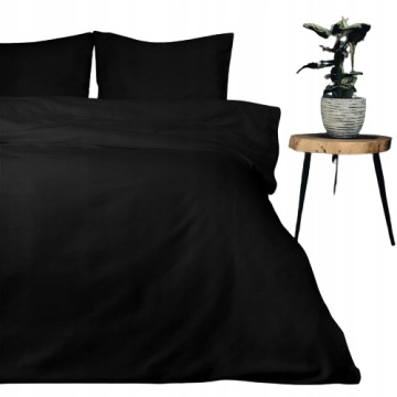 Komplet POŚCIEL CZARNY GŁADKA MIKROFIBRA 150X200CM