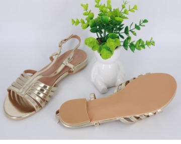 САНДАЛИИ НА НИЗКОМ КАБЛУКЕ ГЛАДИАТОРЫ ЗОЛОТЫЕ ЖЕНСКИЕ РЕМЕШКИ 42